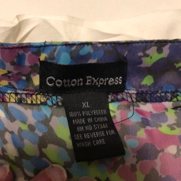 Size XL blue/yellow multi crop top by Cotton Expre - Picture 2 of 6